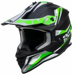 Casque De Motocross IXS362 2.0 - Noir Mat-vert Fluo